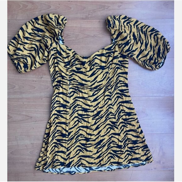Reformation Kopa Tigress Mini Dress Animal Print Womens 8 - Picture 2 of 8